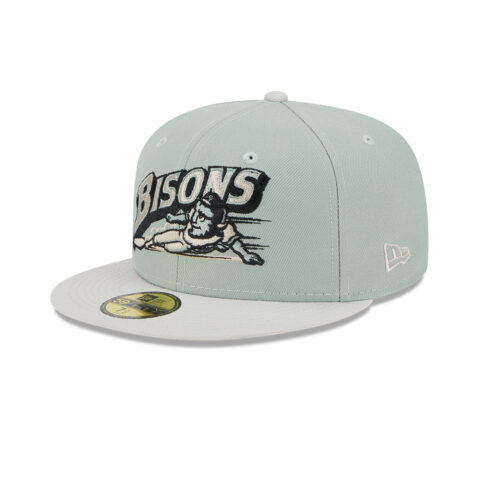 New Era 59Fifty Buffalo Bisons Hometown Roots Fitted Hat Light Green Light Grey 1