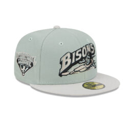 New Era 59Fifty Buffalo Bisons Hometown Roots Quickturn Collection Fitted Hat Light Green Light Grey