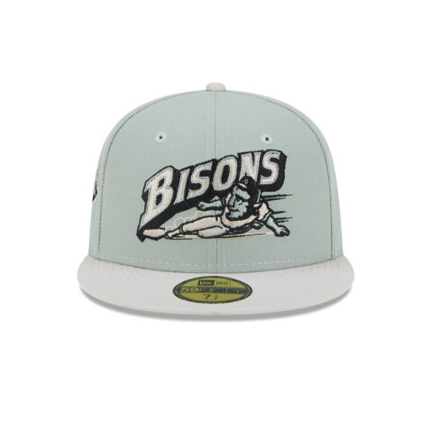 New Era 59Fifty Buffalo Bisons Hometown Roots Fitted Hat Light Green Light Grey 3