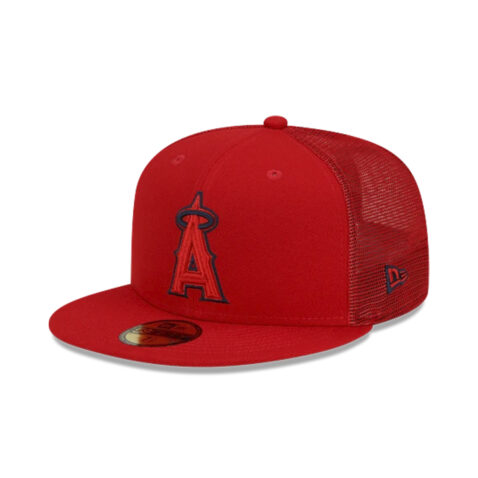 New Era 59Fifty Los Angeles Angels Batting Practice 2023 Fitted Hat Red 1