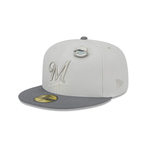 New Era 59Fifty Milwaukee Brewers Cooperstown Outerspace Moon Fitted Hat 1