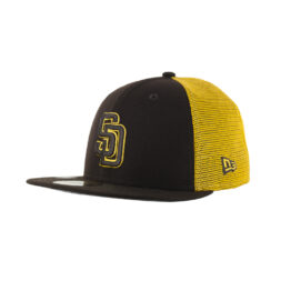 New Era 59Fifty San Diego Padres Batting Practice 2023 Fitted Hat Burnt Wood Brown Gold 1