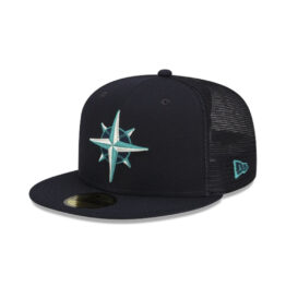 New Era 59Fifty Seattle Mariners Batting Practice 2023 Fitted Hat Dark Navy
