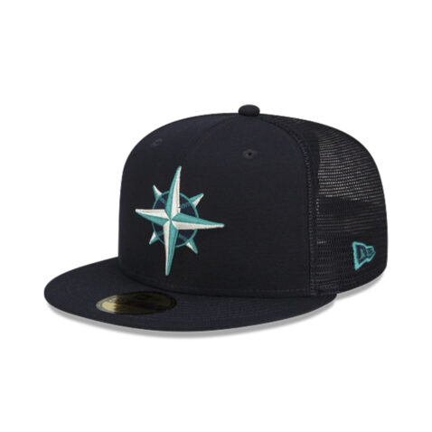 New Era 59Fifty Seattle Mariners Batting Practice 2023 Fitted Hat Dark Navy 1