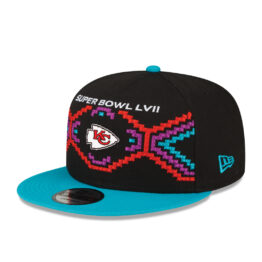 New Era 9Fifty Kansas City Chiefs Super bowl LVII Participation Snapback Adjustable Hat Turquoise Blue