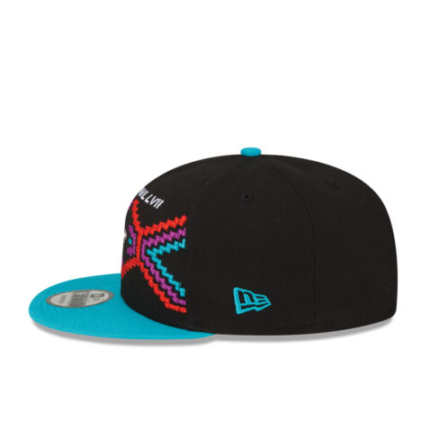 New Era 9Fifty Kansas City Chiefs Super bowl LVII Participation Snapback Turquoise Blue Adjustable Hat Left