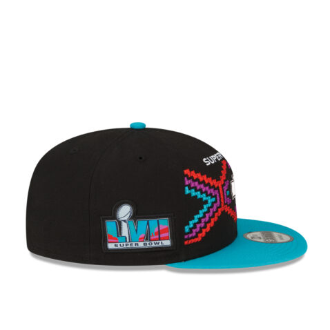 New Era 9Fifty Kansas City Chiefs Super bowl LVII Participation Snapback Turquoise Blue Adjustable Hat Right