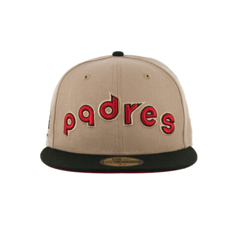 New Era x Billion Creation 59Fifty San Diego Padres Red Ale Camel Red Black Fitted Hat 1
