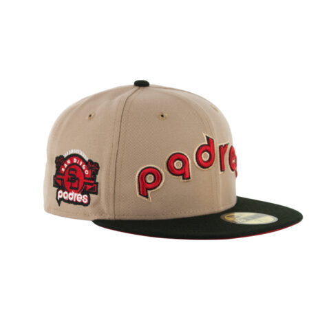 New Era x Billion Creation 59Fifty San Diego Padres Red Ale Camel Red Black Fitted Hat 3