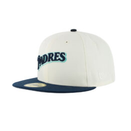New Era x Billion Creation 59Fifty San Diego Padres West Coast Vibes Fitted Hat Chrome White Oceanside Blue