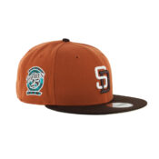 New Era x Billion Creation 9Fifty San Diego Padres Sculpin Rust Orange Burnt Wood Brown Snapback Hat 3