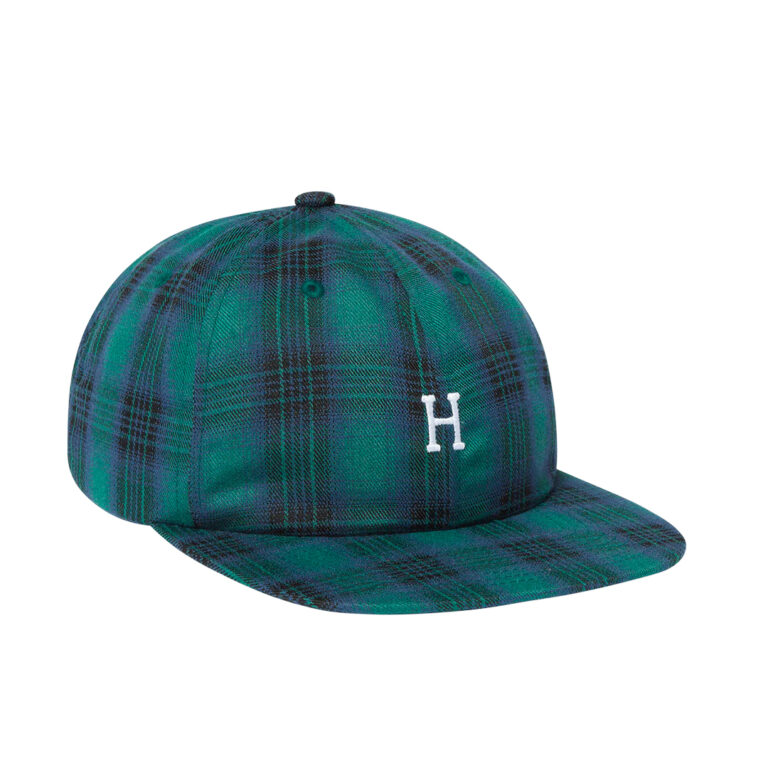 HUF Classic H 6 Panel Snapback Hat Navy Plaid