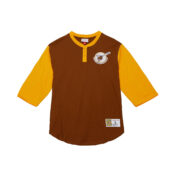 Mitchell & Ness San Diego Padres Legendary Slub Henley Brown Yellow
