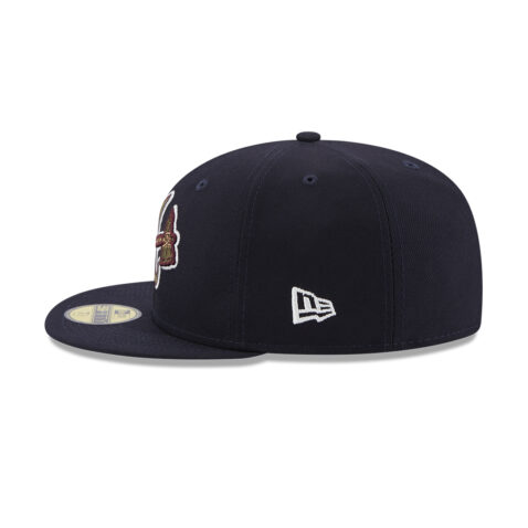 New Era 59Ffity Atlanta Braves Botanical Quickturn Collection Fitted Hat Dark Navy Blue Left