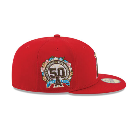 New Era 59Ffity Los Angeles Angels of Anaheim Botanical Quickturn Fitted Hat Red Right