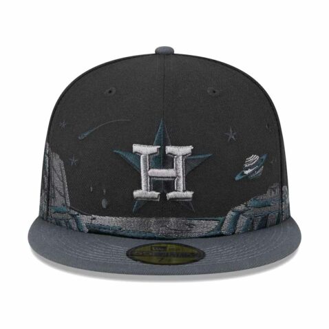 New Era 59Fifty Houston Astros Planetary Fitted Hat Black Front