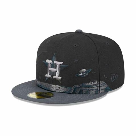 New Era 59Fifty Houston Astros Planetary Fitted Hat Black Left Front