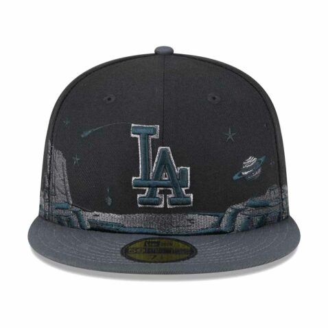 New Era 59Fifty Los Angeles Dodgers Planetary Fitted Hat Black Front