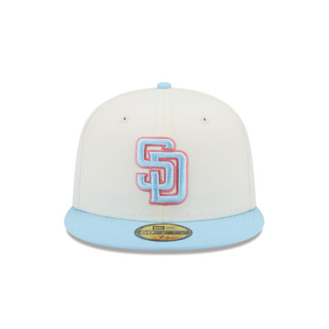 New Era 59Fifty San Diego Padres Two Tone Color Pack Fitted Hat Chrome White Blue Front