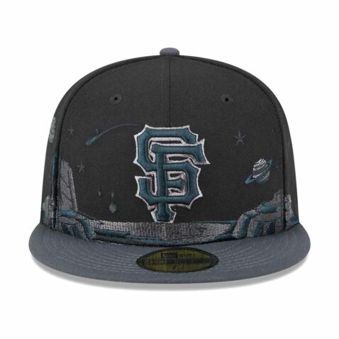 New Era 59Fifty San Francisco Giants Planetary Fitted Hat Black Front