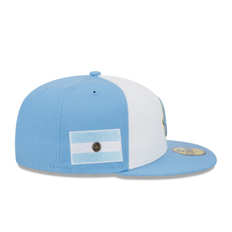 New Era 59Fifty World Baseball Classic 2023 Argentina On Field Fitted Hat Light Blue White Right