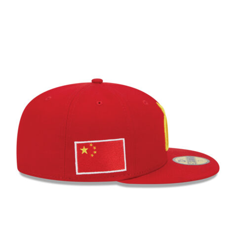 New Era 59Fifty World Baseball Classic 2023 China On Field Fitted Hat Red Gold Yellow Right