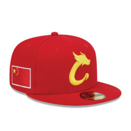 New Era 59Fifty World Baseball Classic 2023 China On Field Fitted Hat Red Gold Yellow