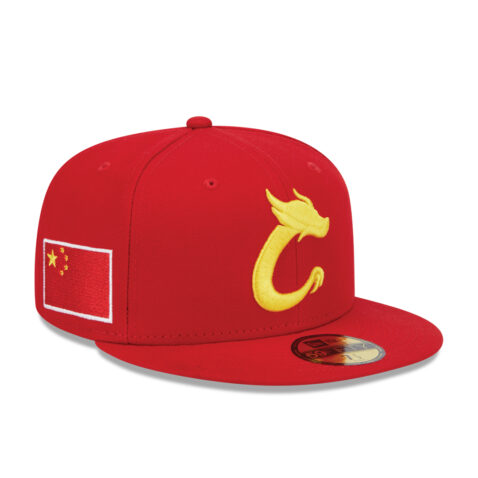 New Era 59Fifty World Baseball Classic 2023 China On Field Fitted Hat Red Gold Yellow Right Front