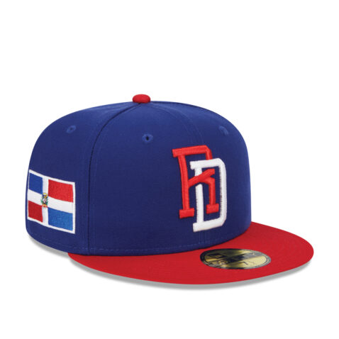 New Era 59Fifty World Baseball Classic 2023 Dominican Republic On Field Fitted Hat Blue Red Right Front