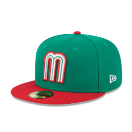 New Era 59Fifty World Baseball Classic 2023 Mexico On Field Game Fitted Hat Kelly Green Scarlet Red