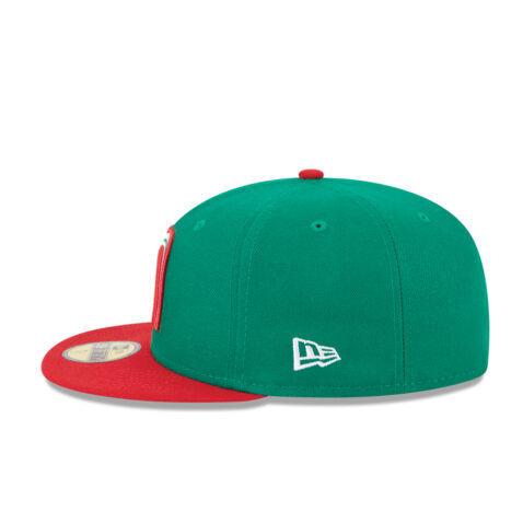 New Era 59Fifty World Baseball Classic 2023 Mexico On Field Fitted Hat Kelly Green Scarlet Red Left