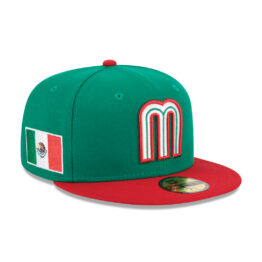 New Era 59Fifty World Baseball Classic 2023 Mexico On Field Fitted Hat Kelly Green Scarlet Red
