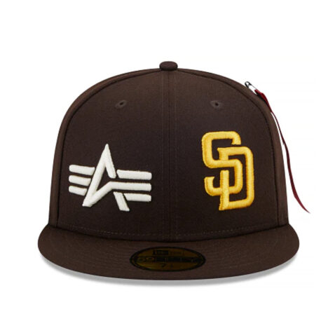 New Era 59Fifty x Alpha Industries San Diego Padres Fitted Hat Brown Gold Front