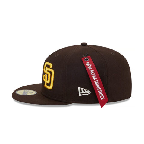 New Era 59Fifty x Alpha Industries San Diego Padres Fitted Hat Brown Gold Left