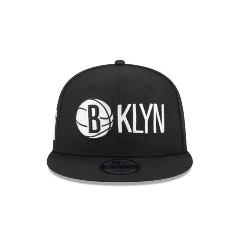 New Era 9Ffity Brooklyn Nets Logo Blend Quickturn Collection Snapback Hat Black Front