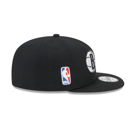 New Era 9Ffity Brooklyn Nets Logo Blend Quickturn Collection Snapback Hat Black Right