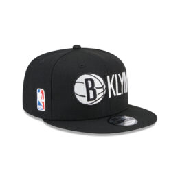 New Era 9Fifty Brooklyn Nets Logo Blend Quickturn Collection Snapback Hat Black