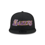 New Era 9Ffity Los Angeles Lakers Logo Blend Quickturn Collection Snapback Hat Black Front