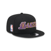 New Era 9Ffity Los Angeles Lakers Logo Blend Quickturn Collection Snapback Hat Black Right Front