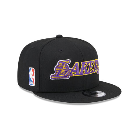 New Era 9Ffity Los Angeles Lakers Logo Blend Quickturn Collection Snapback Hat Black Right Front