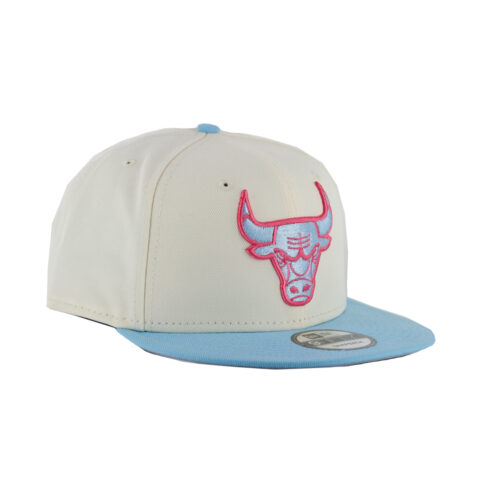 New Era 9Fifty Chicago Bulls Two Tone Color Pack Snapback Hat Chrome White Blue Right Front
