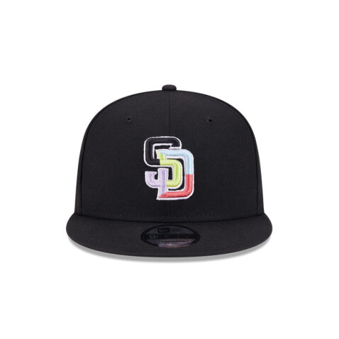 New Era 9Fifty San Diego Padres Color Pack Multi Snapback Hat Black Front