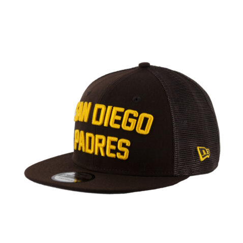 New Era 9Fifty San Diego Padres Stacked Snapback Hat Burnt Wood brown Left Front