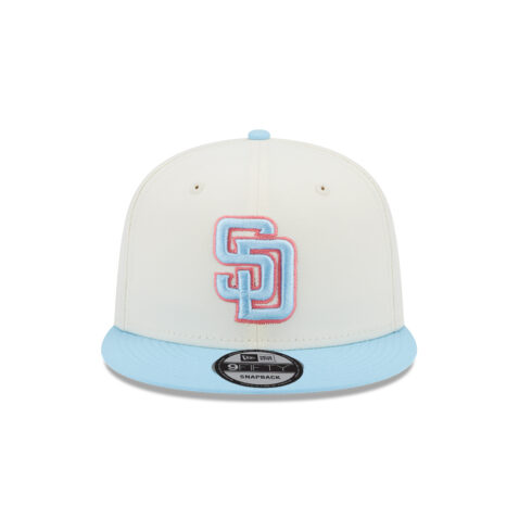 New Era 9Fifty San Diego Padres Two Tone Color Pack Fitted Hat Chrome White Blue Front