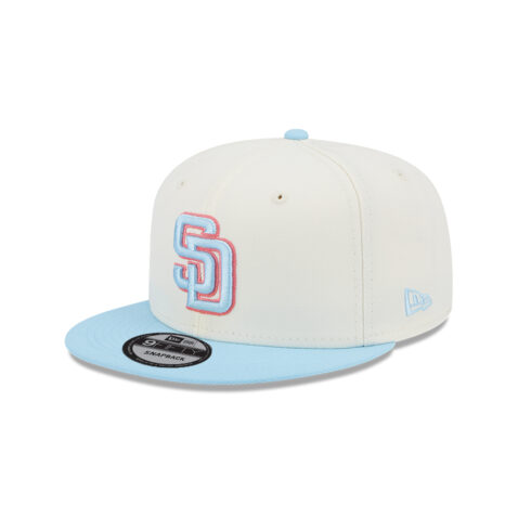 New Era 9Fifty San Diego Padres Two Tone Color Pack Fitted Hat Chrome White Blue Left Front