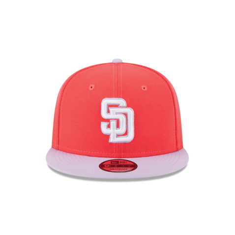 New Era 9Fifty San Diego Padres Two Tone Color Pack Fitted Hat Pink Lavander Front