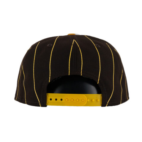 New Era 9Fifty San Diego Padres Vintage Snapback Hat Burnt Wood brown Gold Back