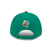 New Era 9Forty World Baseball Classic 2023 Mexico On Field Snapback Hat Kelly Green Scarlet Red Back