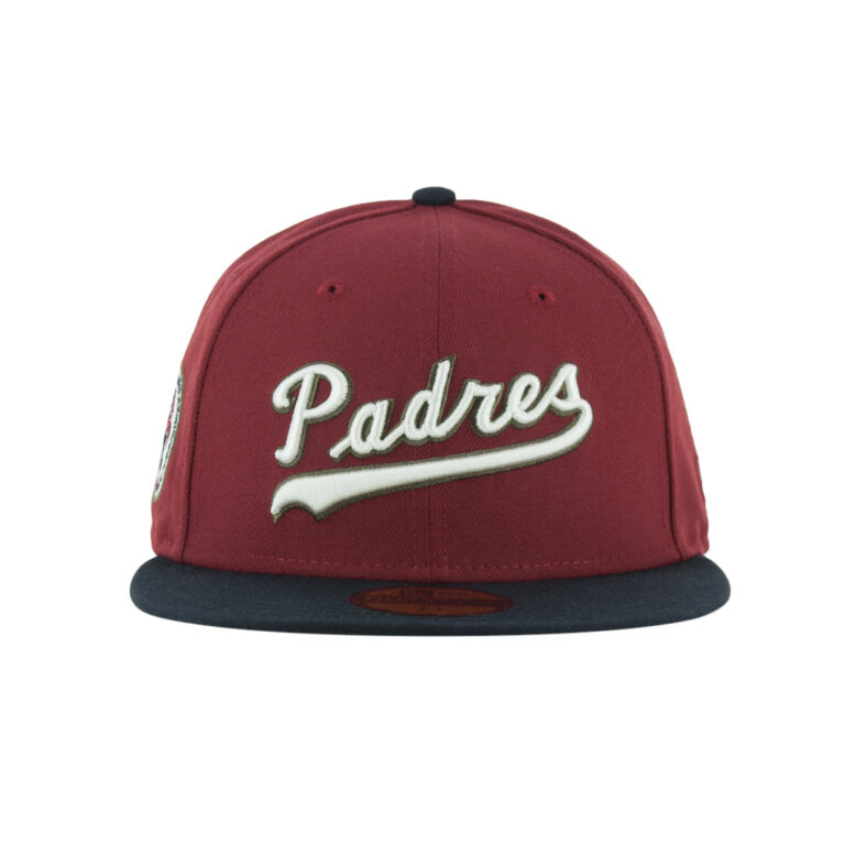 New Era x Billion Creation 59Fifty San Diego Padres 1976 Smoked Wine Pinot Red Dark Navy Fitted Hat 1 New Era x Billion Creation 59Fifty San Diego Padres 1976 Smoked Wine Pinot Red Dark Navy Fitted Hat 1