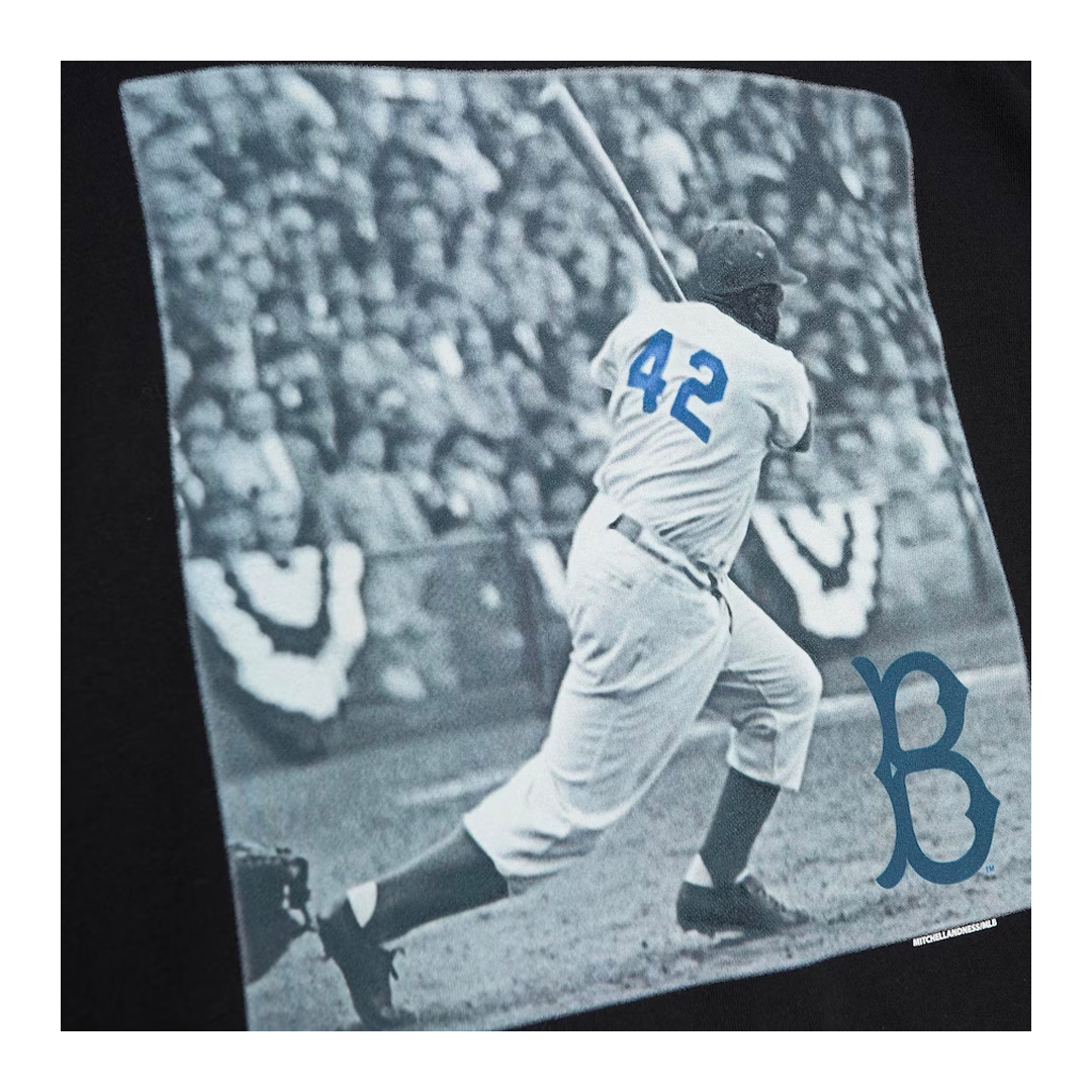 Mitchell & Ness Brooklyn Dodgers Batter Up Jackie Robinson Long Sleeve T-Shirt Black